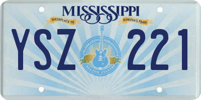 MS license plate YSZ221