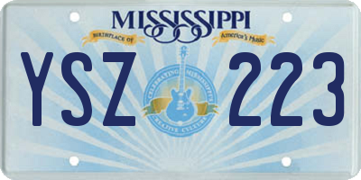 MS license plate YSZ223