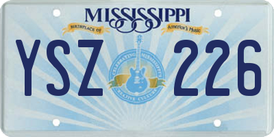 MS license plate YSZ226
