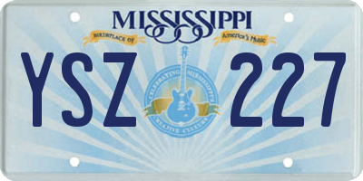 MS license plate YSZ227