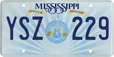 MS license plate YSZ229