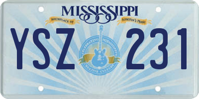 MS license plate YSZ231