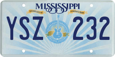 MS license plate YSZ232