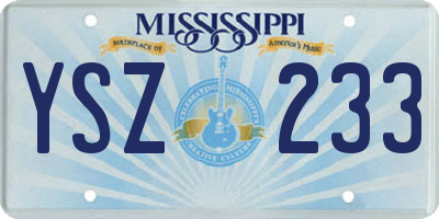 MS license plate YSZ233