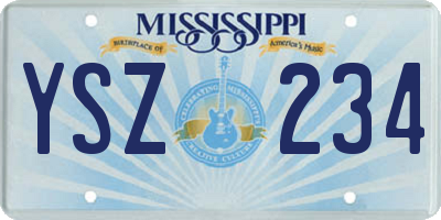 MS license plate YSZ234