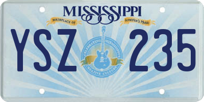 MS license plate YSZ235