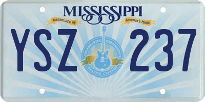 MS license plate YSZ237