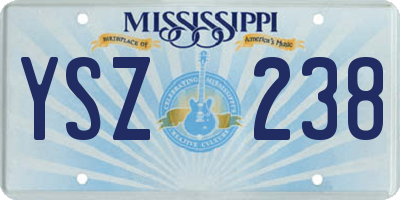 MS license plate YSZ238