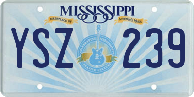 MS license plate YSZ239
