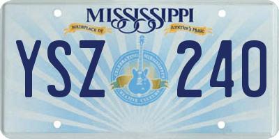 MS license plate YSZ240