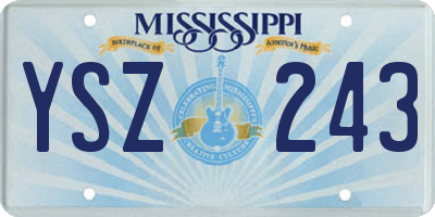 MS license plate YSZ243