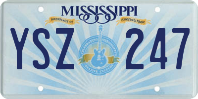 MS license plate YSZ247