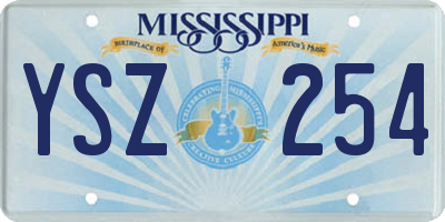MS license plate YSZ254