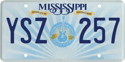 MS license plate YSZ257