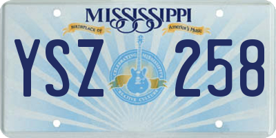 MS license plate YSZ258