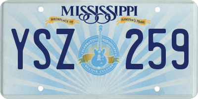 MS license plate YSZ259