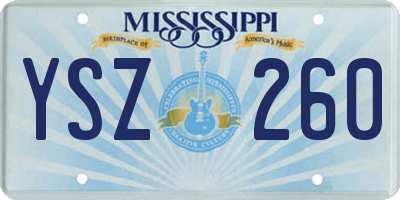 MS license plate YSZ260