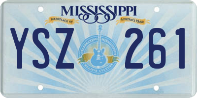MS license plate YSZ261