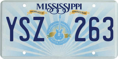 MS license plate YSZ263