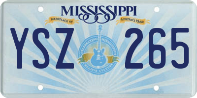 MS license plate YSZ265