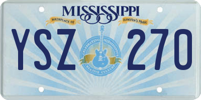 MS license plate YSZ270