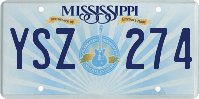 MS license plate YSZ274