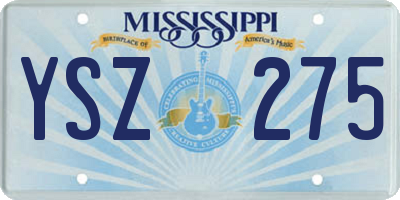 MS license plate YSZ275