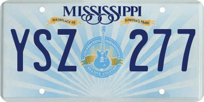 MS license plate YSZ277