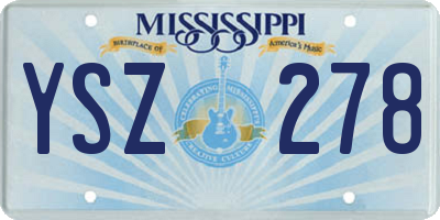MS license plate YSZ278