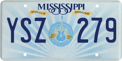 MS license plate YSZ279