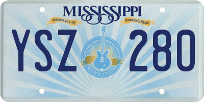 MS license plate YSZ280