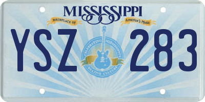 MS license plate YSZ283