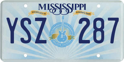 MS license plate YSZ287