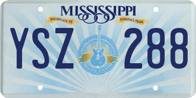 MS license plate YSZ288