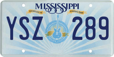 MS license plate YSZ289