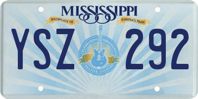 MS license plate YSZ292