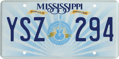 MS license plate YSZ294