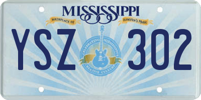 MS license plate YSZ302