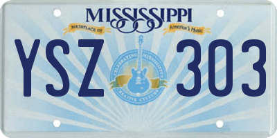MS license plate YSZ303