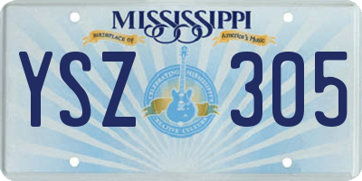 MS license plate YSZ305