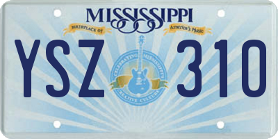 MS license plate YSZ310