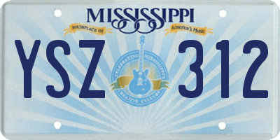 MS license plate YSZ312