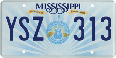 MS license plate YSZ313