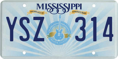 MS license plate YSZ314
