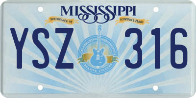 MS license plate YSZ316