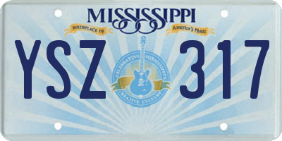 MS license plate YSZ317