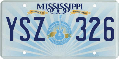 MS license plate YSZ326
