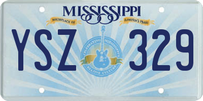 MS license plate YSZ329