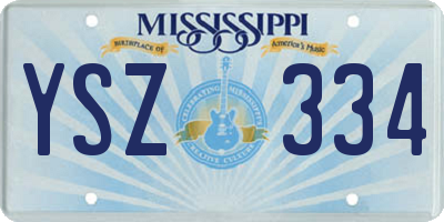 MS license plate YSZ334