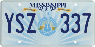 MS license plate YSZ337